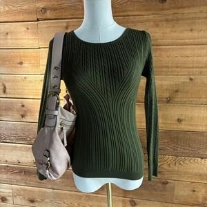 Y2K Crave Fame green cable knit sweater Size S